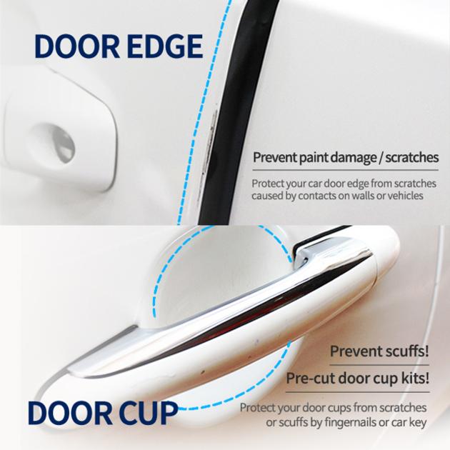 Car door edge door cup protection film from scratches and